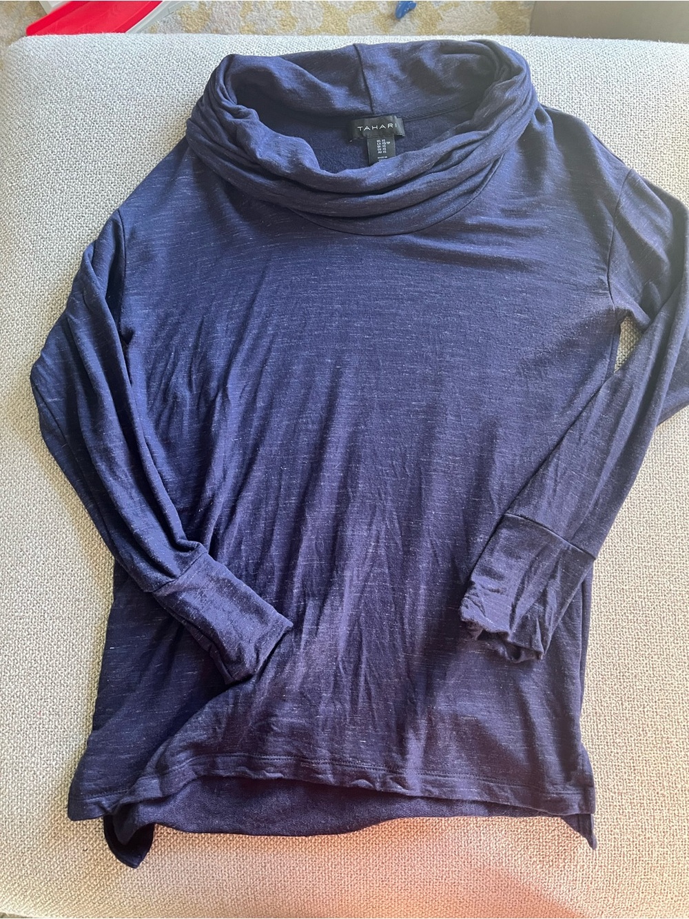 Tahari Deep Navy Cowl Neck Pullover XS